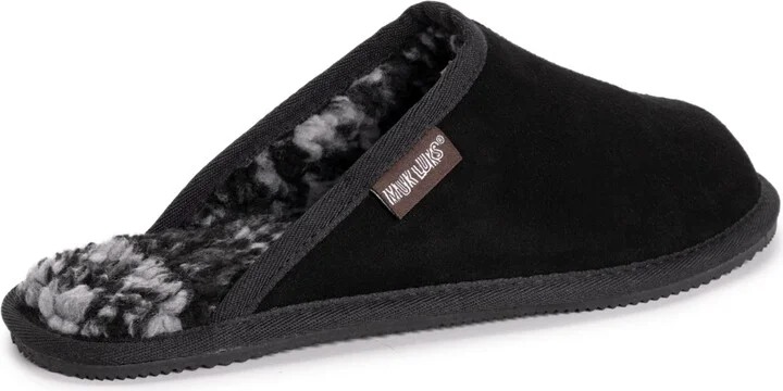 Muk Luks Men's Dave Printed Berber Suede Scuff Slippers - Image 4