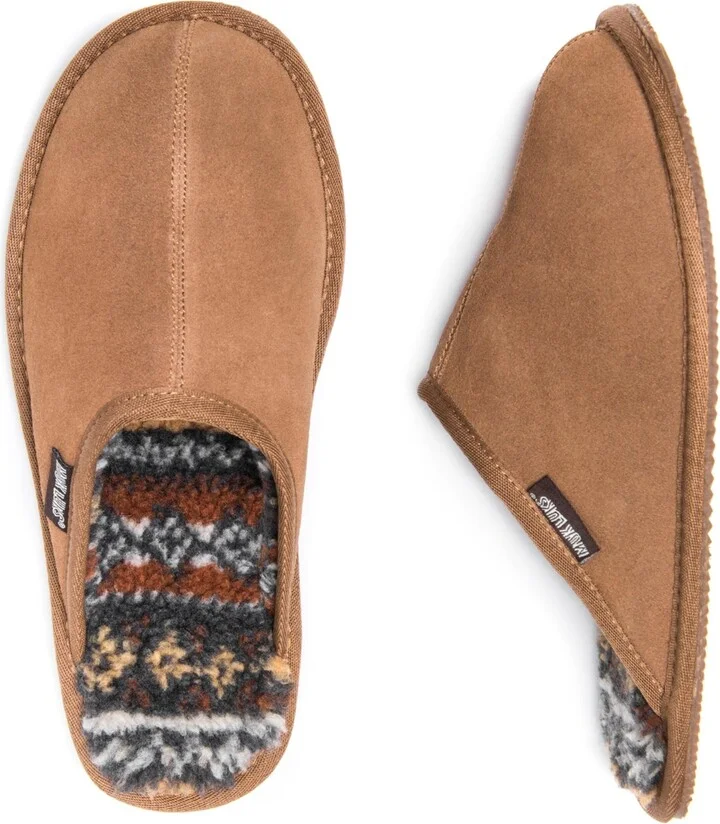 Muk Luks Men's Dave Printed Berber Suede Scuff Slippers - Image 11