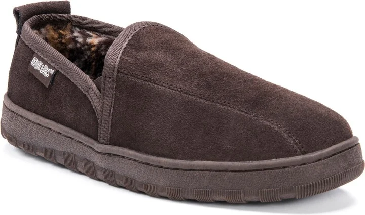 Muk Luks Men's Eric Printed Berber Suede Slip On Slippers