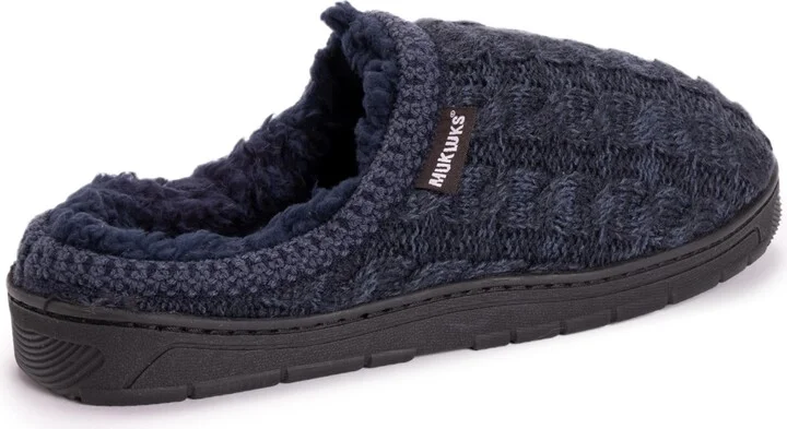 Muk Luks Men's Gabriel Clog Slippers, Black, S (8-9) - Red/black - Image 7