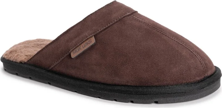 Muk Luks Men's Leather Goods By Abbott Slipper, Mahogany, 11