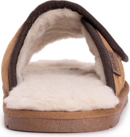 Muk Luks Men's Leather Goods By Topher Open Toe Slipper, Camel, 12 - Image 9