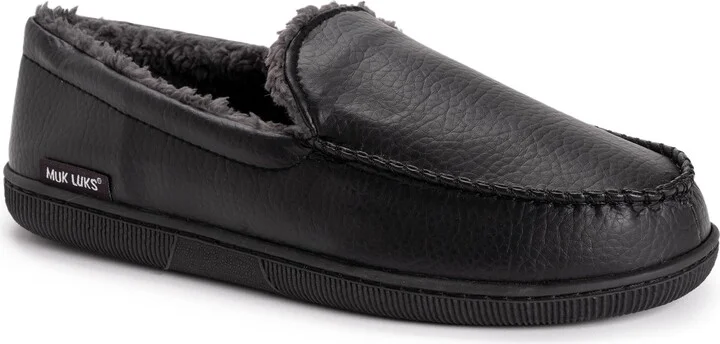 MUK LUKS mens Men's Moccasin-black Slip On Loafer
