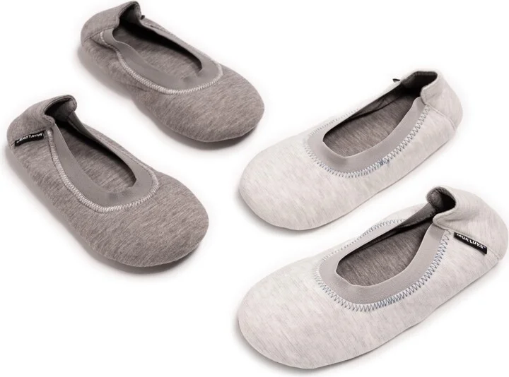 MUK LUKS Women's 2 Pack Travel Ballerina Set Slipper