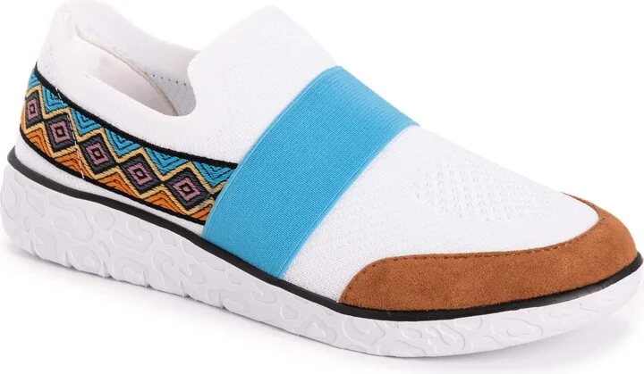 MUK LUKS womens Boardwalk Power Walk - White Loafer