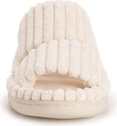 Muk Luks Women's Double Strap Slide Slipper, Cloud, XL (11-12) - Image 3