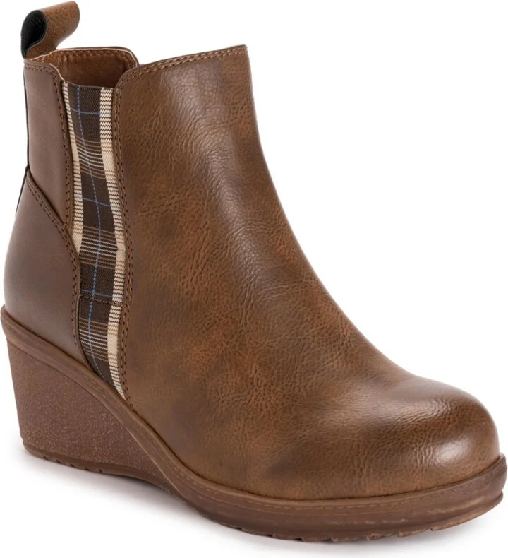 Muk Luks Women's England Oxford Wedge Booties