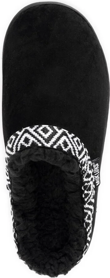 Muk Luks Women's Faux Sueded Clog, Black, Medium - Image 3