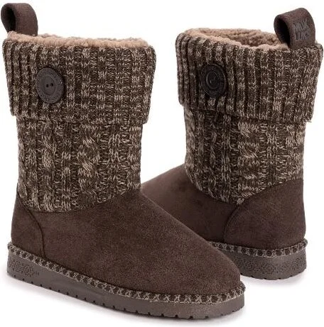 MUK LUKS Women's Janet Boot, Cognac, - Image 3