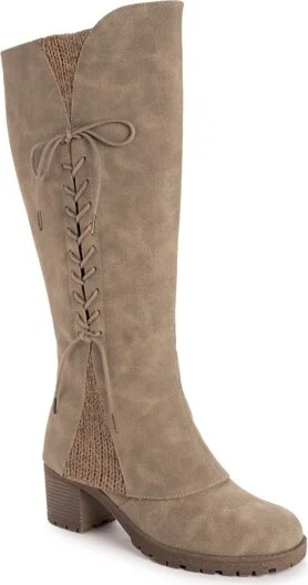 MUK LUKS Women's Lucy Lonnie Boots, Taupe,