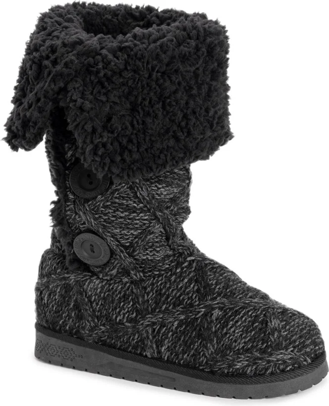 Muk Luks Women's Malena Boots, Black Lattice, 7 - Image 3