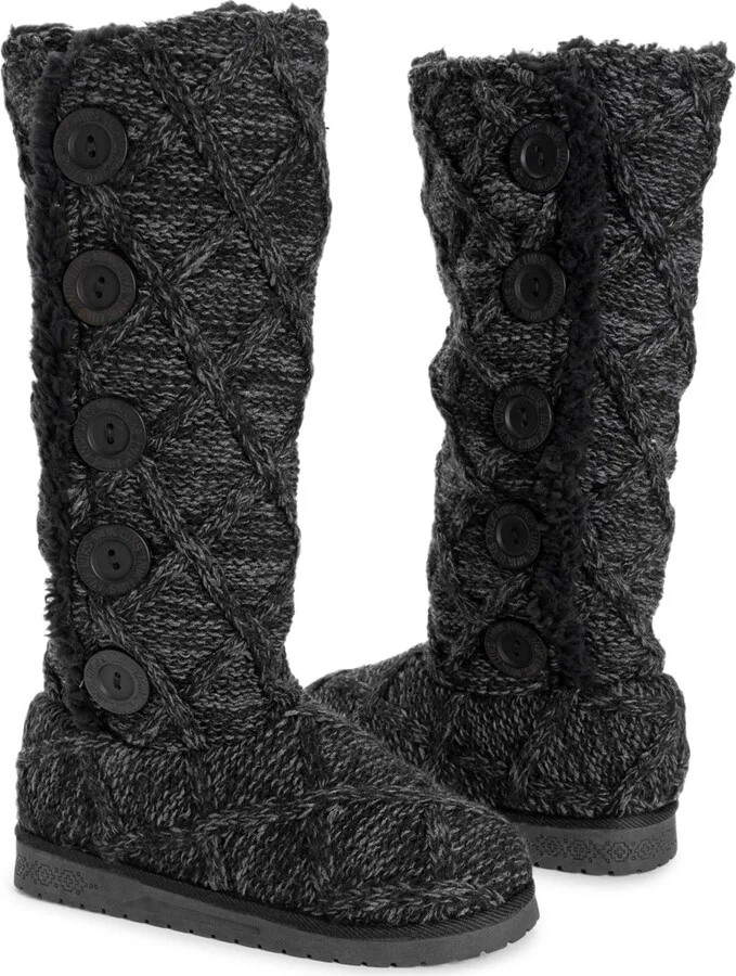 Muk Luks Women's Malena Boots, Black Lattice, 7 - Image 6
