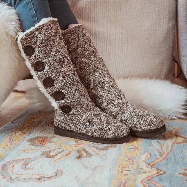Muk Luks Women's Malena Boots, Stone Lattice, 6 - Image 6