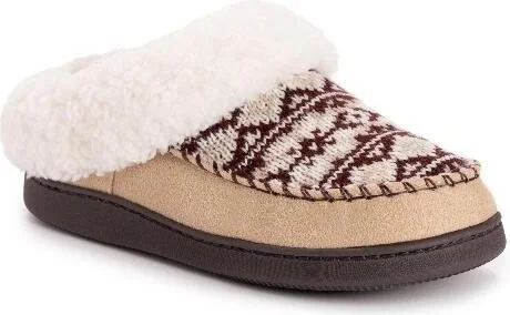 Muk Luks Women's Minerva Slipper - Tan/ cranberry