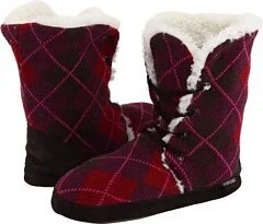MUK LUKS Women's Muk Luks Argyle Lace Up Fur Bootie Ankle Boot