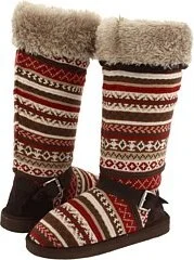 MUK LUKS Women's Muk Luks Fairisle Belted Knit With Fur Boot