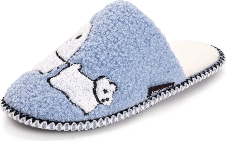 MUK LUKS Women's Novelty Punch Needle Ghost Dogwalker Slipper