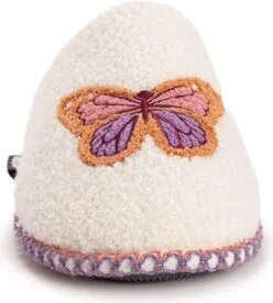 Muk Luks Women's Novelty Punch Needle Scuff, Daisy Eye Smiley, S (5-6) - Image 3