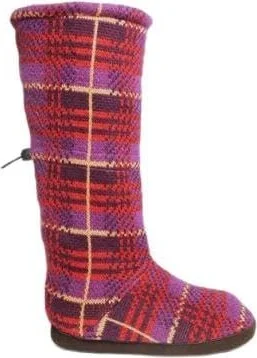 MUK LUKS Women's Plaid Knit Toggle Boot