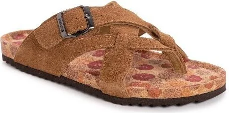 MUK LUKS Womens Tanner Terra Turf Sandal, Cognac,