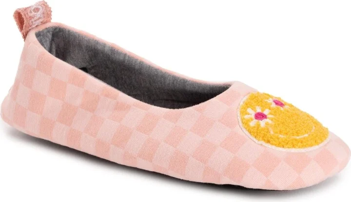Muk Luks Women's Travel Ballerina Slipper with Patch