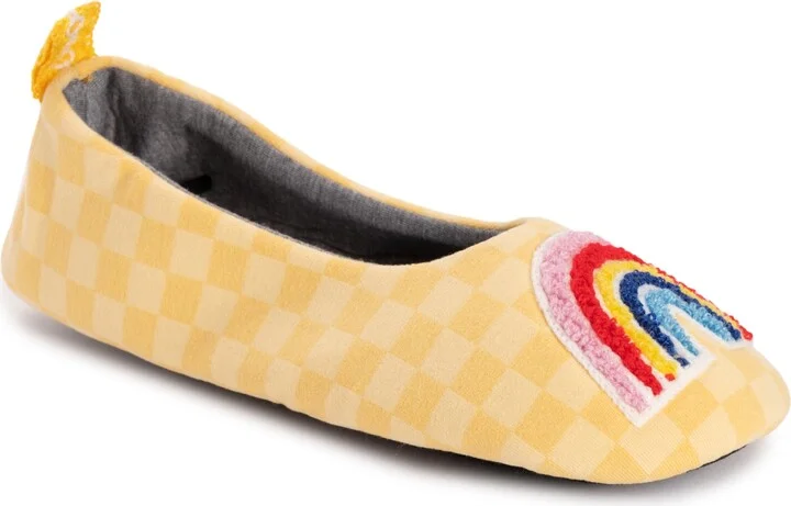 MUK LUKS Women's Travel Ballerina with Patch Slipper