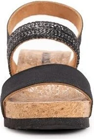 MUK LUKS Womens Wendy Wedge Sandal, Black, - Image 2