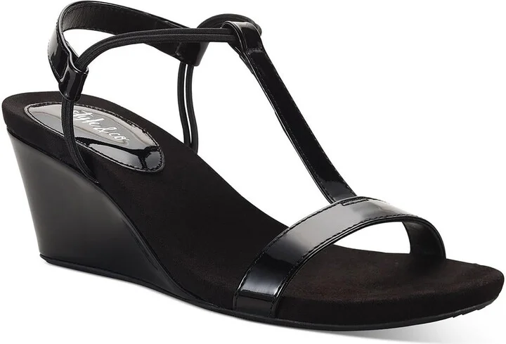 Mulan Womens Dressy Slip On Wedge Sandals