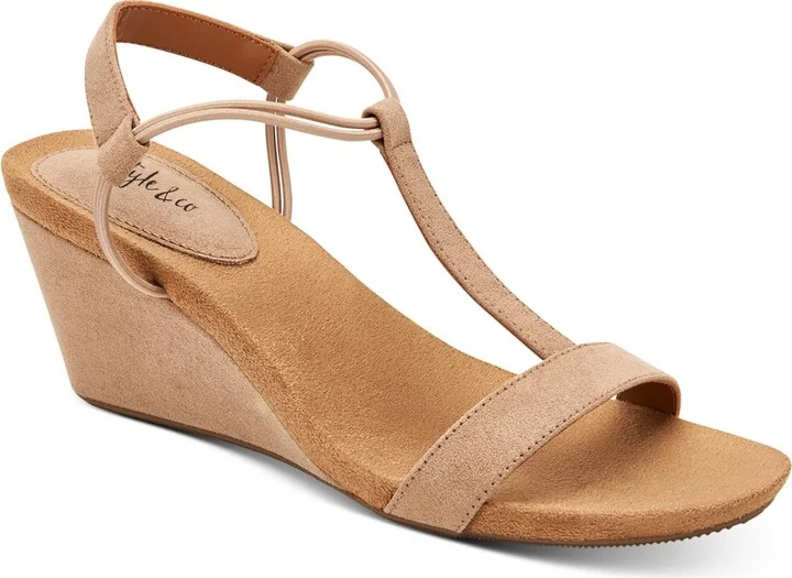 Mulan Womens T-strap Wedge Sandals