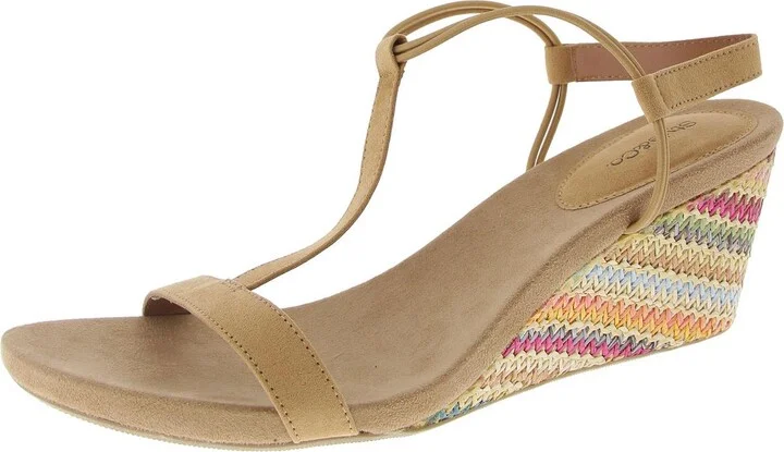 MulanF Womens Faux Suede Slip On Wedge Sandals
