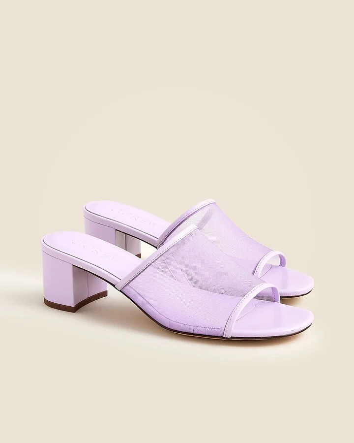 Mule block-heel sandals in mesh