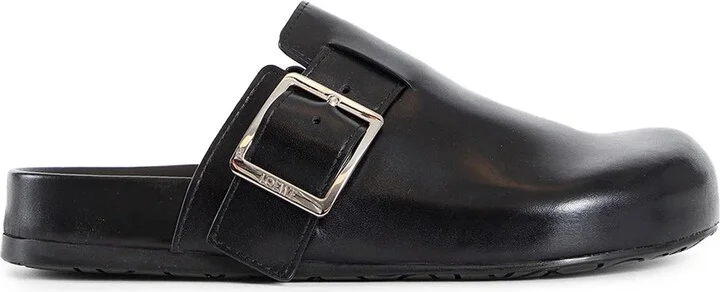 Mule Ease Buckle in pelle di vitello conciata al vegetale