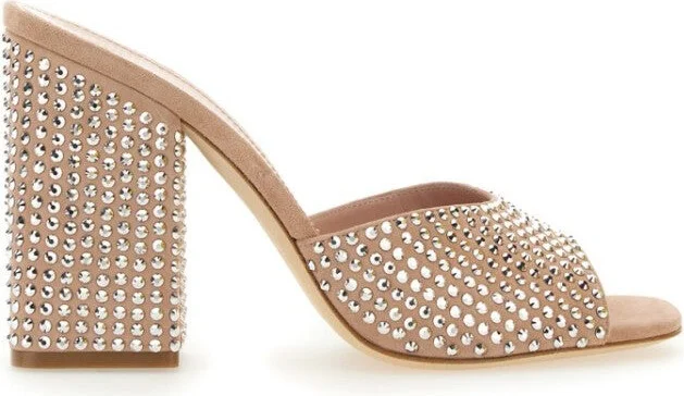 Mule Holly Anja Suede And Crystal Block Heel Mules