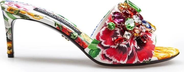 Mule In Brocade With Applied Stones