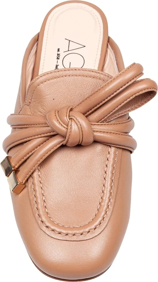 Mule Ribbon In Leather Color Cocoa - Image 2