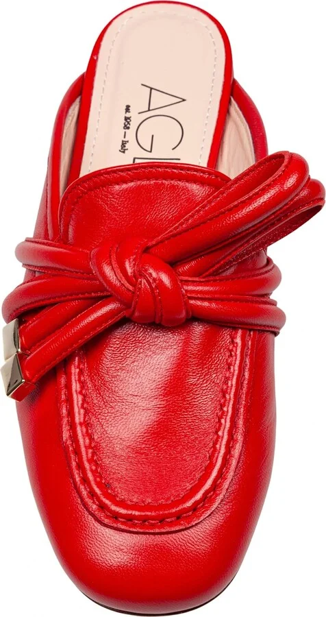 Mule Ribbon In Leather Color Red - Image 2