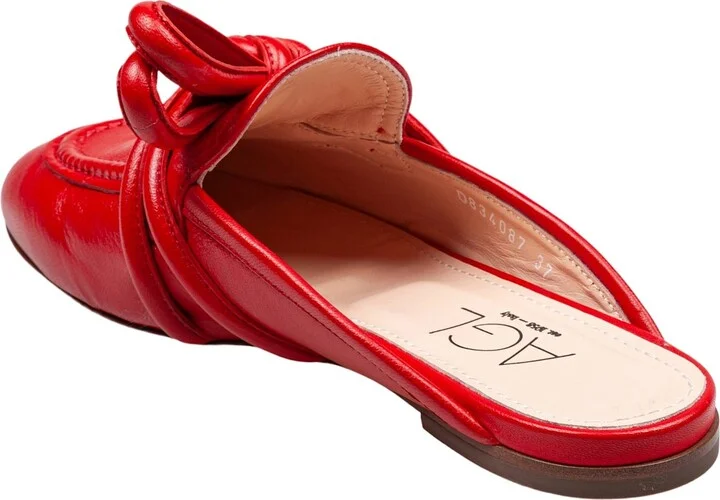 Mule Ribbon In Leather Color Red - Image 3