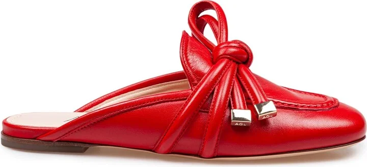 Mule Ribbon In Leather Color Red