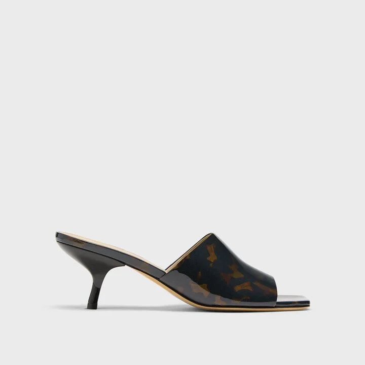 Mule Sandal in Tortoiseshell Printed Leather - Image 2