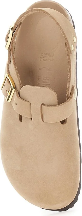 Mule 'Tokio' Con Fibbia Sul Fronte E Sul Retro In Pelle Beige Donna - Image 4