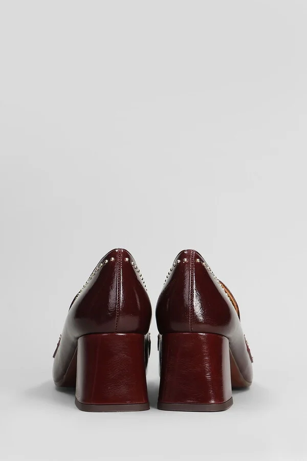 Muleah Pumps In Bordeaux Leather - Image 4