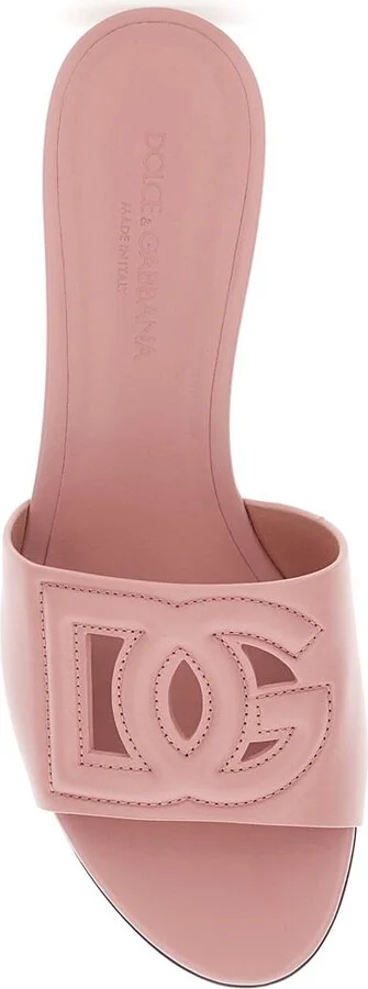 Mules Con Tacco Basso E Dg Millennials In Pelle Liscia Rosa Donna - Image 4