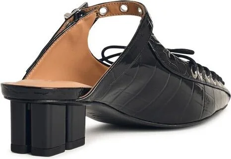 Mules With Laces In Black 'oleatex' - Image 3