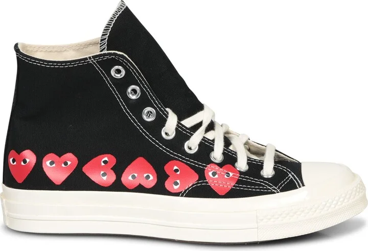Multi Heart High Black Sneakers