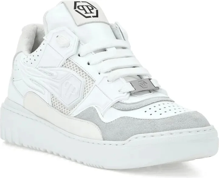 Multi-Panel Leather Sneakers - Image 2
