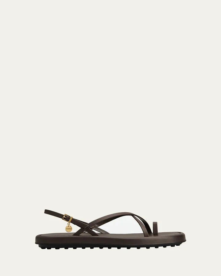 Multi-Strap Leather Toe-Loop Sandals