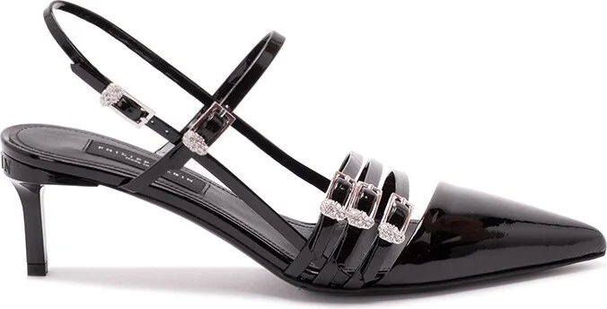 Multi-Strap Mid-Heel Slingbacks