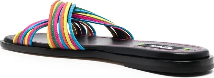 Multi-Straps Leather Slippers - Image 3
