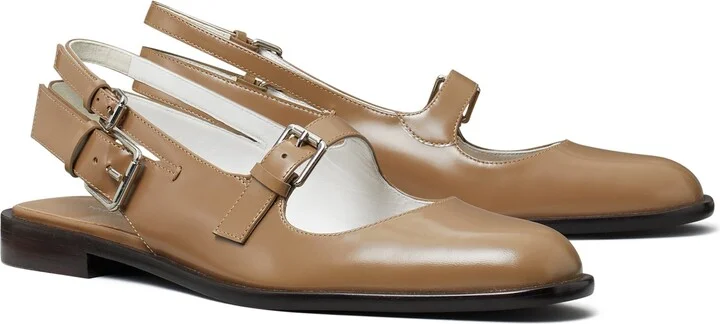 Multibuckle Slingback Flat
