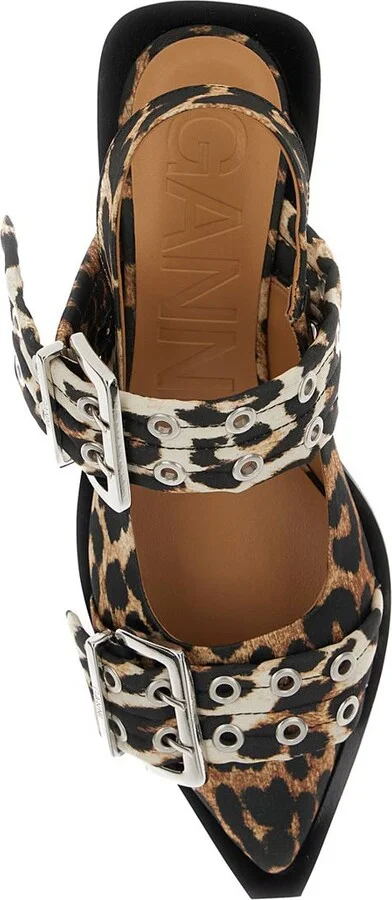Multicolor Ballet Shoes With Double Buckle And All-Over Leopard Print In Tech Fabric Woman - Image 4